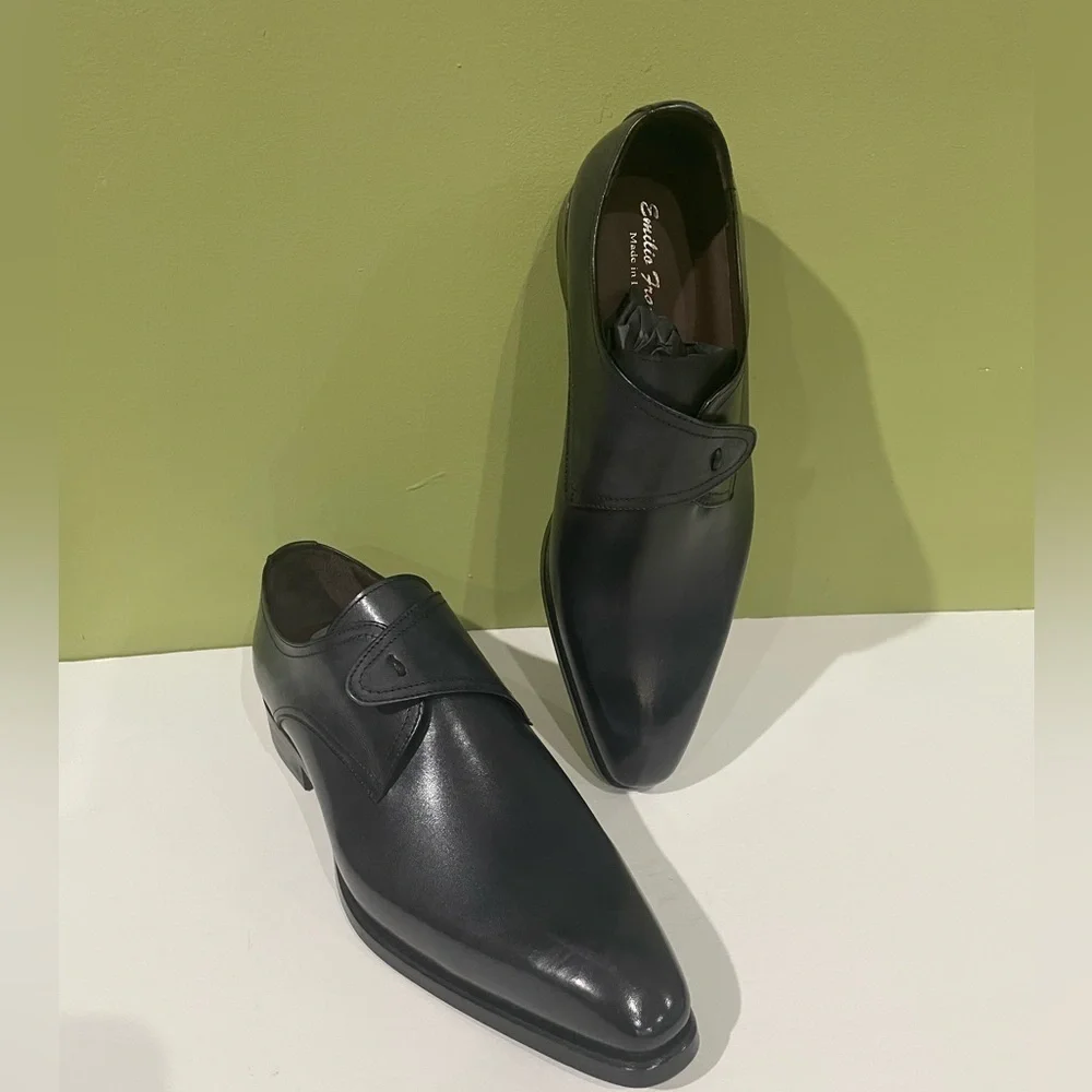 Emilio Franco shoes dressy charcoal leather calf Oxford
